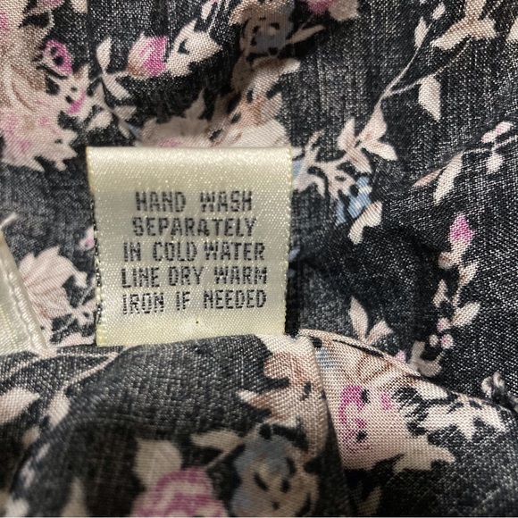 Vintage Floral Peasant Blouse | US GIRLS | Shoulder Pads | Flounces | 100% Rayon - Picture 7 of 10